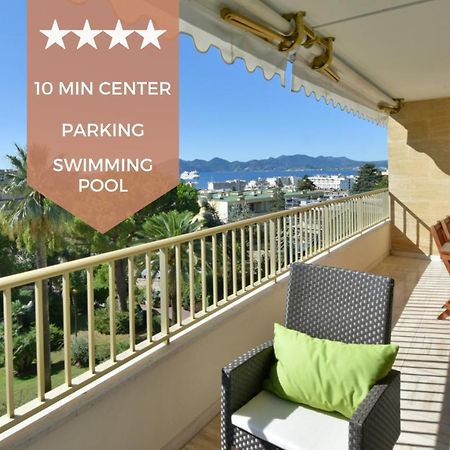 Close To Downtown Cannes Swimming Pool And Sea View Exterior foto